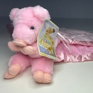 My Banky Petunia Pig Lovey Baby Security Blanket Plush Pink Satin Trim NWT